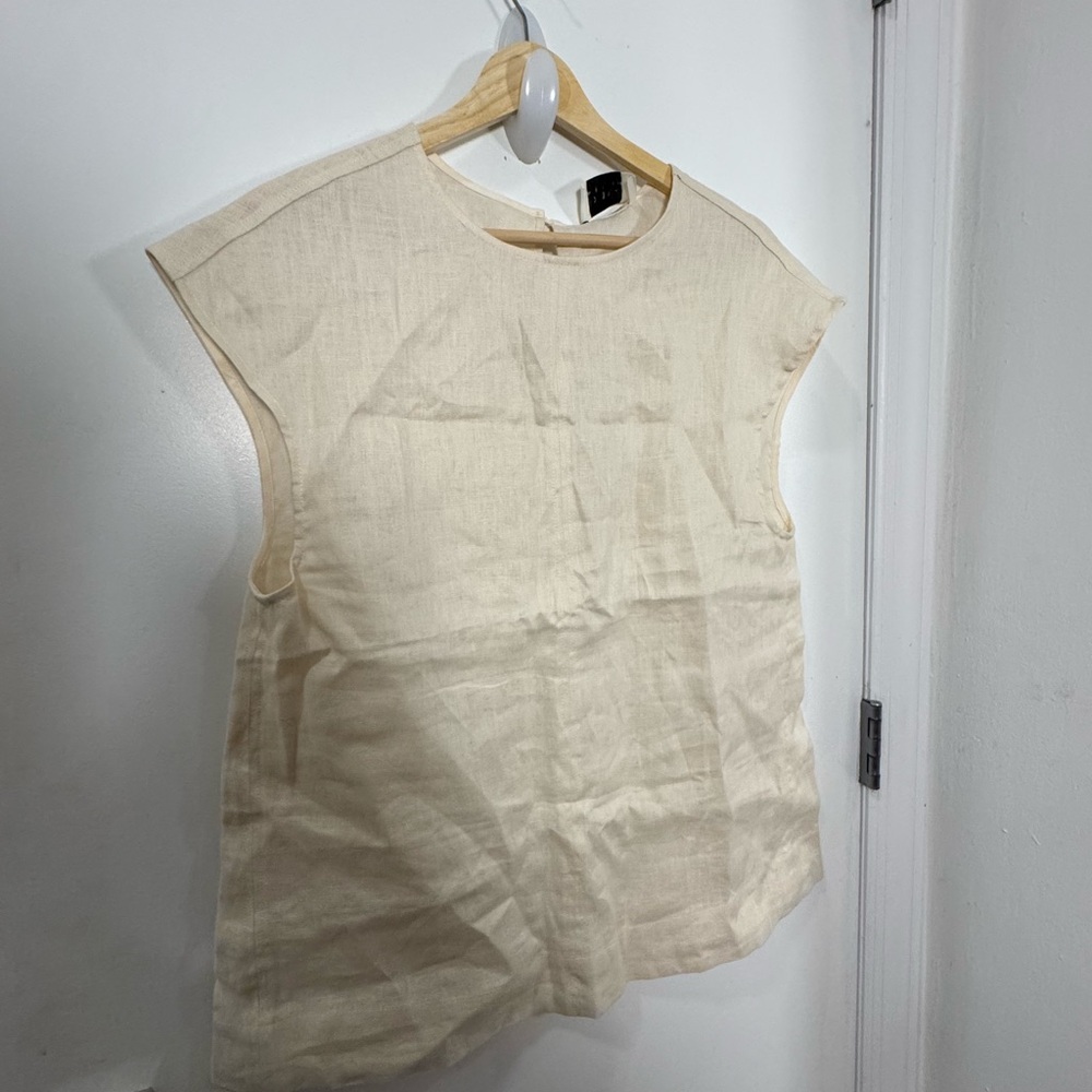 NWT dissh sandy linen shell top in cream - size us 6 / AUS 10